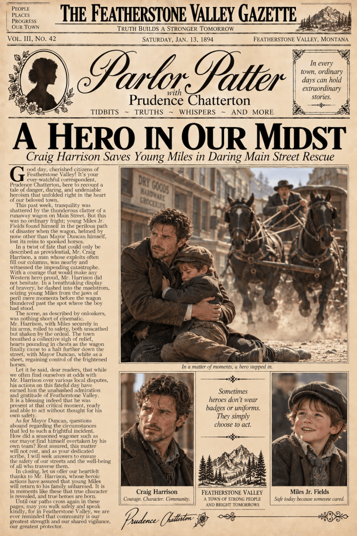 Heroics in the Heart of Town: Mr. Harrison’s Brave Rescue (#13 ~ Parlor&nbsp;Patter)