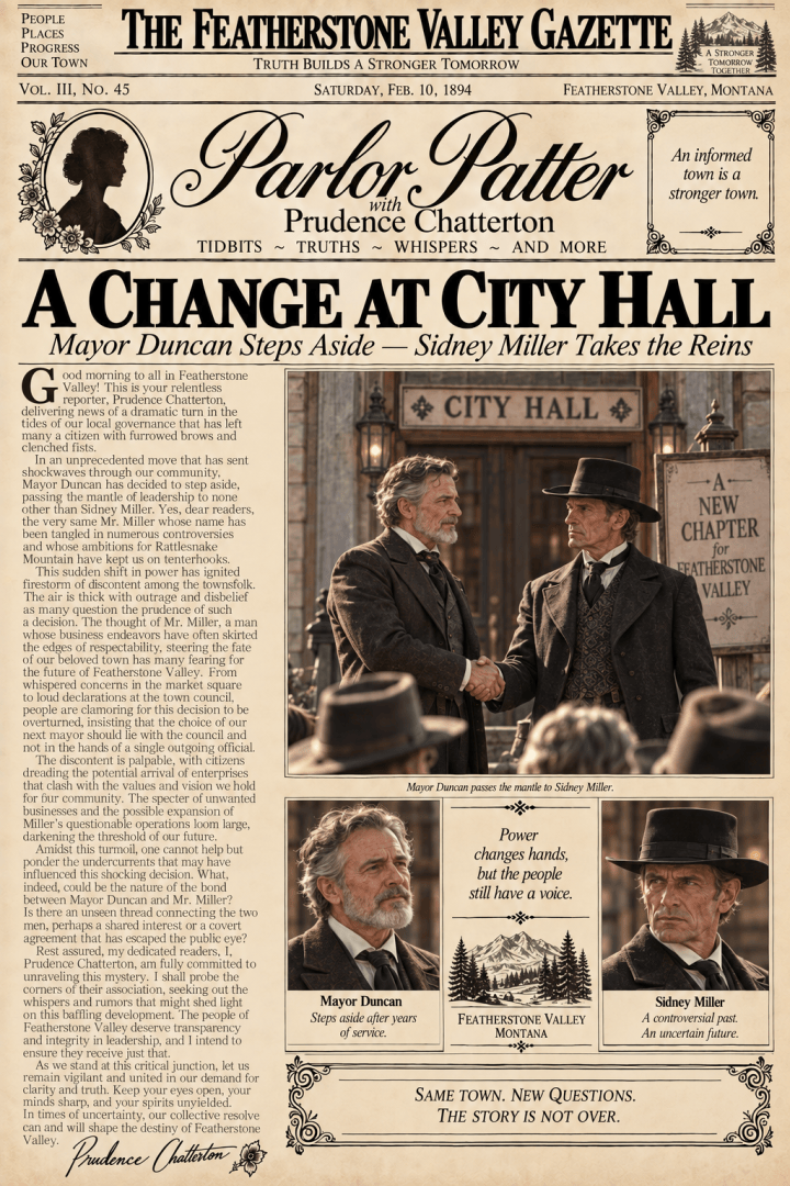 A Change in Command: Sidney Miller Steps Up as Mayor (#16 ~ Parlor&nbsp;Patter)