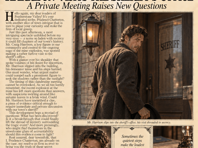 Secrets and Sheriff’s Visits: Mr. Harrison’s Mysterious Encounter (#18 ~ Parlor&nbsp;Patter)