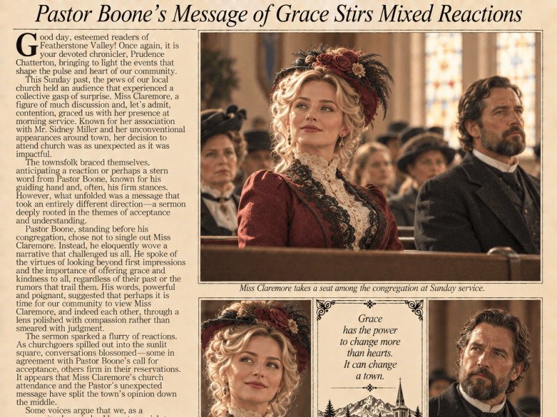 A Sermon of Acceptance: Miss Claremore’s Surprising Church Appearance (#20 ~ Parlor&nbsp;Patter)