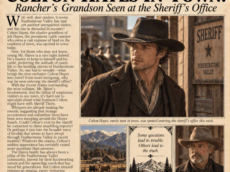 The Mysterious Colton Hayes: What Brings Him to Town—and to the Sheriff’s Office? (Parlor Patter&nbsp;#30)